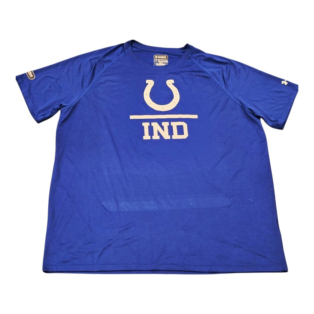 Under Armour Indianapolis Colts NFL Combine Authentic T Shirt Mens 2XL Blue